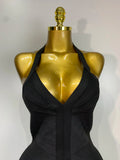 Women Sexy V Neck Backless Mini Bodycon Bandage Dress 2026 Elegant Evening Nightclub Evening Party Cocktail Prom Dress