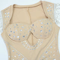 Women Sleeveless Diamonds Hot Rhinestones Tassel Mini Dress Sexy Evening Night Club Party Dresses Birthday Outfits Vestidos