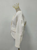 Temperament Solid Woolen Coat for Women V Neck Horn Sleeves Fashionable Designer Jackets Female Autumn New Style