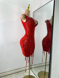Sparkly Party Evening Celebrate Wedding Mini Dress Luxury Women Sexy Sleeveless Mesh See Through Birthday Cocktail Dresses
