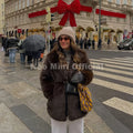Winter Hot Brown Belted Faux Fur Coat Women Thick Warm Long Fox Fur Jacket Chic Brand Fashion Girls Furry Overcoat
