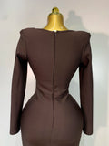 Women Sexy Luxury Sparkly Diamond Bandage Long Sleeve Bodycon Dress 2025 Celebrity Elegant Evening Club Pary Birthday Dresses