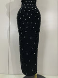 Elegant Birthday Gowns Luxury Diamonds Sleeveless Bodycon Bandage Long Dress High Street Celebrate Evening Prom Club Party Dress