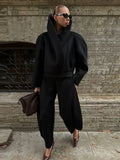 Women Big High Neck Black Jackets Fashion Solid Long Sleeve Breasted Loose Coats Female Autumn Winter Chic Casual Street Outwear