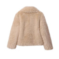 Chic Ins Blogger Brand Fashion Fake Fox Fur Jacket Coat Women 2026 Winter Luxury Design Big Collar Fur Coats Cool Girls Overcoat