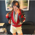 Printed Women Outerwear Tassel V Neck Knit Cardigan Cropped Knit Sweater Loose Drop Shoulder Cut Daily Fashion Wear 2026 Autumn