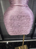 Pink Foil Color Women Sexy Strap Bodycon Mini Bandage Dress Nightclub Party Celebrate Birthday Girls Vacation Outfit Wholesale