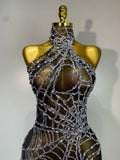 Sparkly Diamond Women Sexy Mesh Jumpsuit Nightclub Bar Party Show Gogo Dancer Clothing Drag Queen Outfit Stage Costume