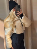 Women One Piece Ski Suit Zip Up White Black Color Block Waterproof Fabric Hooded Warm Jumpsuit 2026 Winter New Snow Sport Outfit