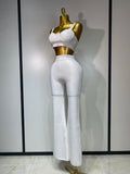 Women Sexy Bandage Crop Top Pant Set Evening Party Club Luxury Birthday High Street Fashion Elegant Luxury Birthday Outfit