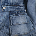Personalized Street Denim Jacket 2025 New Fashion Ruffled Edge Single Breasted Lapel Denim Coat For Women Jeans