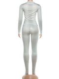 Hipster Leopard Print 2-Piece Set Women o-Neck Crop Top+Leggings Matching Sexy Stretch Skinny Street Clubwear Outfits