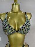 Sexy Swimwear Fashion Bar Blingbling Bikini Sparkly Crystal Bikini Two Piece Set Bathingsuit Bikini Nightclub Stage Show Outfit
