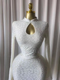 Women Stand Collar Elastic Bodycon Midi Mini Dress Satin 2026 Fall Winter Cocktail Even Birthday Party Trendy Dresses