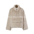 Iconic Chic Street Fashion Girls Faux Mink Fur Hoodies Sweatshirts Women Retro Luxury Front Zipper Eco Fur Jacket Coats