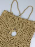 2026 Sexy Hollow Out Kintting Long Dress See Through Crochet Lace-up Bandage Fringed Tube Dress Women Beachwear Vestidos