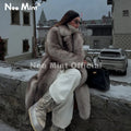 Iconic Girls Brand Fashion Maxi Faux Fur Coat Women Winter 2026 Thick Fluffy Fox Fur Jacket Chic Street Style Overcoats