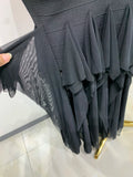 Women Sexy Halter Neck Ruffles Pacthwork Bandage Dress Black Sleeveless Backless Bodycon Dresses Evening Party Birthday Gown