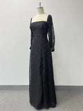 Elegant Luxury Birthday Wedding Party Maxi Dress Prom Evening Sexy  Long Sleeve Slash Neck Formal Women Ball Gown Vestidos