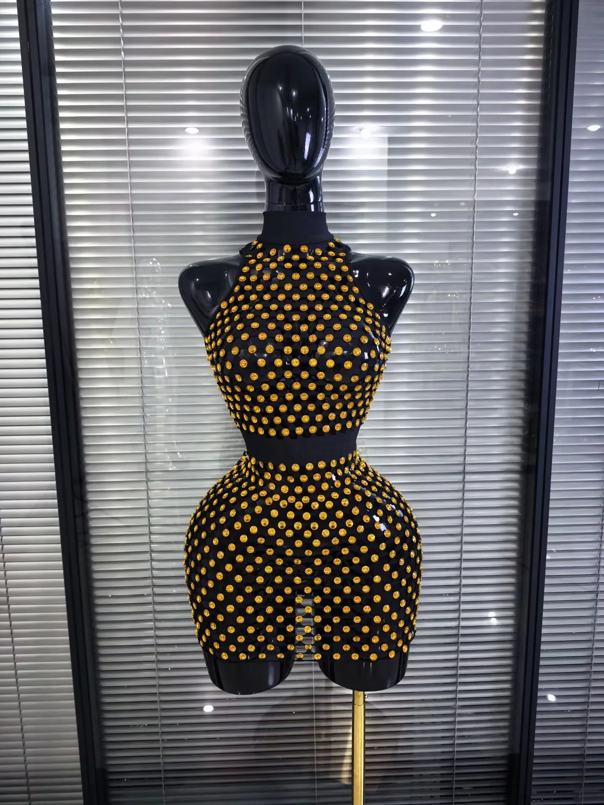 Big Crystal Women Sexy Off the Shoulder Hollow Out Bodycon Mini Dress Nightclub Party Celebrate Birthday Cocktail Clothing