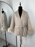 Fox Fur Woolen Coats Women's Short Coat Office Lady Removable Elegant Double-sided Wool Overcoat 2026 New Cardigan Jacket