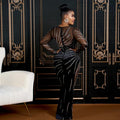 Long Sleeve Sheer Dresses Women Sexy Diamonds Autumn Winter Maxi Bodycon Bandage Birthday Evening Party Dress Vestidos