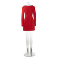 Black Red Color Women Long Sleeve Sexy Square Collar A-Line Mini Bandage Dress Fashion Celebrate Birthday Party Dress Vestido