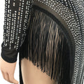 Women's 2 Piece Outfits Rhinestone Fringe Crop Cami Top and Bodycon Skirt Set Sexy Women's Nightclub Dress Party Dresses