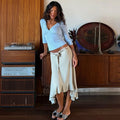 Fashion Irregular Lace Up Skirt Women's Solid Slim Sexy Commuter Casual Skirt 2026Summer New Female Party Vacation Skirt