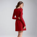 Black Red Color Women Long Sleeve Sexy Square Collar A-Line Mini Bandage Dress Fashion Celebrate Birthday Party Dress Vestido