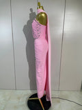 Women Evening Party Prom Luxury Birthday Wedding Guest Dresses Sexy Shiny Crystals Beading Strapless Bodycon Long Bandage Dress