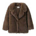 2026 Winter Faux Fur Coat Women Brand Fashion Fluffy Fox Fur Outerwear Overcoat Girl Street Style Furry Warm Jacket