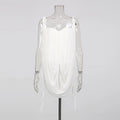 Solid Spliced Folds Corset Dress For Women Spaghetti Strap Sleeveless Temperament Top Female Fashion Style Clothes New