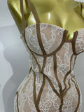 Women's Party Dress Original Design Camisole Lace Backless Evening Party Birthday Gowns Night Club Show Wear Vestido