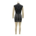 Shiny Rhinestones Tassel Bodycon Mini Dress for Women Hollow Sleeveless Birthday Sexy Christmas Party Evening Clubwear