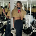 Women Gold Sparkle Capelet Top Elegant Shiny Tweed Shoulder Wrap Turtleneck Short Cloak 2026 Spring Lady Evening Party Outfit