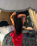 Valentine's Day Women Sleeveless V-Neck Ruffles Bodycon Long Bandage Dress Celebrate Evening Party Birthday Cocktail Dress