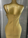 Shining Sequins Tassels Women Sexy One Shoulder Bodycon Long Bandage Dress Elegant Evening Party Celebrate Cocktail Outfit
