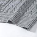 Women Solid Turtleneck Cable Knit Sweater Wide Pants 2 Piece Set Long Sleeve Half Zip Pullover 2026 Casual Loungewear Suit