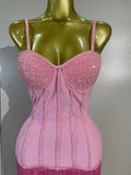 Elegant Prom  Evening Party Luxury Birthday Wedding Guest Dresses Women Sexy Shiny Crystals Tassel Bodycon Long Bandage Dress