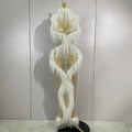 Sparkly Pearl Tassel Mesh See Through Long Dress Women Sexy Luxury Birthday Prom Party Nightclub Singer Stage Costume