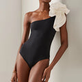 Colorblock Sexy Bodysuits For Women Diagonal Collar One Shoulder Sleeve High Waist Slimming Bodysuit Female Fashion Style