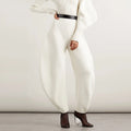 Solid Knitting Minimalist Pants For Women High Waist Loose Temperament Lantern Trousers Female Fashion Clothing Style 2023