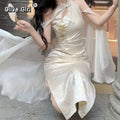 Olive Girl Red Embroidered Qipao for Ren Faire 2026 Garden Wedding Fairycore Photoshoot Everyday Wear S-XXL XS-3XL Plus Size Embroidered Romantic Garden Party Editorial Not Costume Qipao Cheongsam Chinese Dress Chinese Heritage Fashion Women