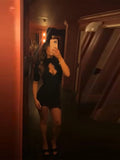 Women's Black Lace Trim Mini Dress Cutout Ruched Bodycon Stretch Dresses Chic Party Club Night Out Fashion High Street Outfit