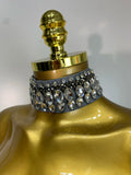 High Quality Strapless Beading With Necklace Bandage Dress  Celebrity Elegant  Evening Party Fancy Club Birthday Dresses