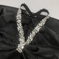 Red Black Women Sexy Halter Off the Shoulder Crystal Ruffles Bodycon Long Bandage Dress Nightclub Party Birthday Celebrate Wear