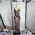 Women's Chic Printed Mesh Maxi Dress Bodycon Long Sexy Beach Swim Party Dresses New Holiday Vacation Cover Up Casual Outfit
