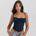 Elegant Summer Strapless T-shirts Corset Lace Tops Women Bandage T Shirt Y2K Chic Female Crop Top Black Red Blue White Yellow