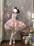 New Girls Birthday Lolita Dress 2026 Spring Summer Women's Tube Top Satin Bowknot Slim Pettiskirt Short Mini Party Dress